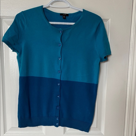 Jacob Colorblock Blue Cardigan - Picture 1 of 2